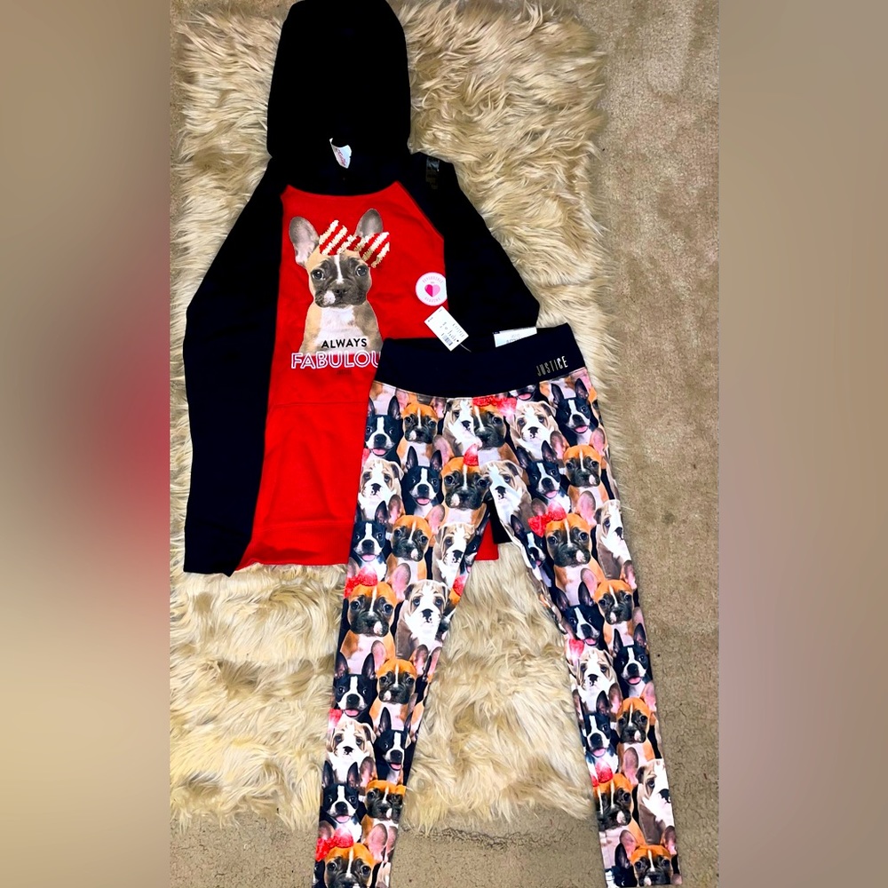 Perfect set for dog Lovers Always Fabulous Bulldog with a reversible sequins bow
